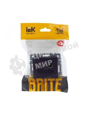 Розетка компьютерная двойная IEK BRITE РК10-2-БрЧ RJ45 кат.5E черный