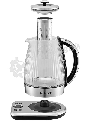Чайник электрический Kitfort КТ-6711 1.7л. 2200Вт серебристый/черный корпус: пластик/стекло