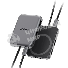 Док-станция UGREEN CM896 65759_ 7-в-1 7-in-1 4K/60Hz 1*HDMI&1*USB-C&2*USB-A&1*SD Card Slot&1*TF Card Slot USB-C Hub. Цвет: серый космос