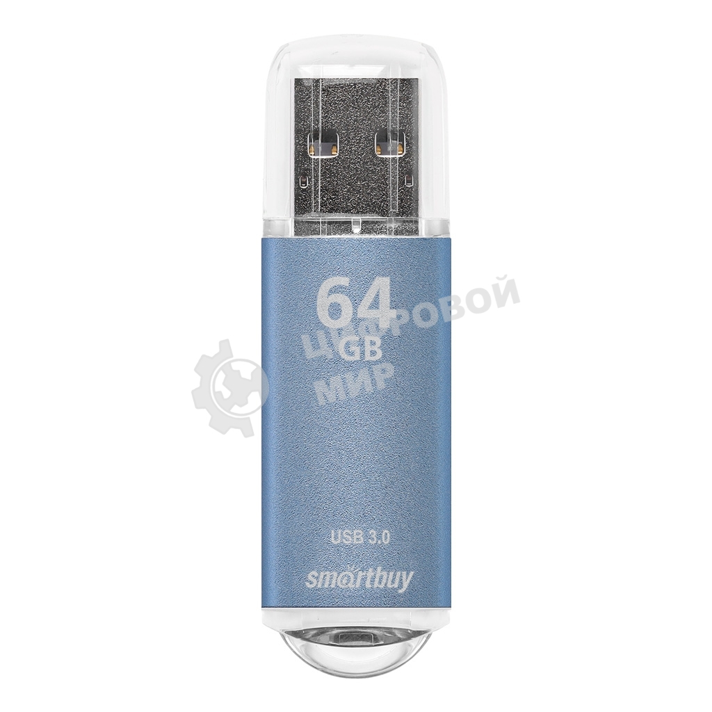Флешка USB Smartbuy V-Cut Blue (SB64GbVC-B3), 64Gb, USB 3.0, R/W 75/30, голубой