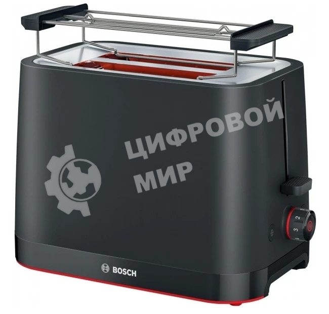 Тостер Bosch TAT3M123 чёрный, 2 слота