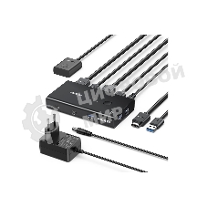 Переключатель UGREEN AK502 45452_ HDMI 2.0 KVM Switch 2 In 1 Out. цвет: черный