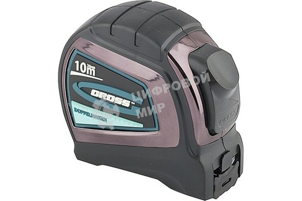 Рулетка Gross 31126''doppelhaken'' 10м x 25мм двухсторонний зацеп нейлон двуст. шкала автоматич