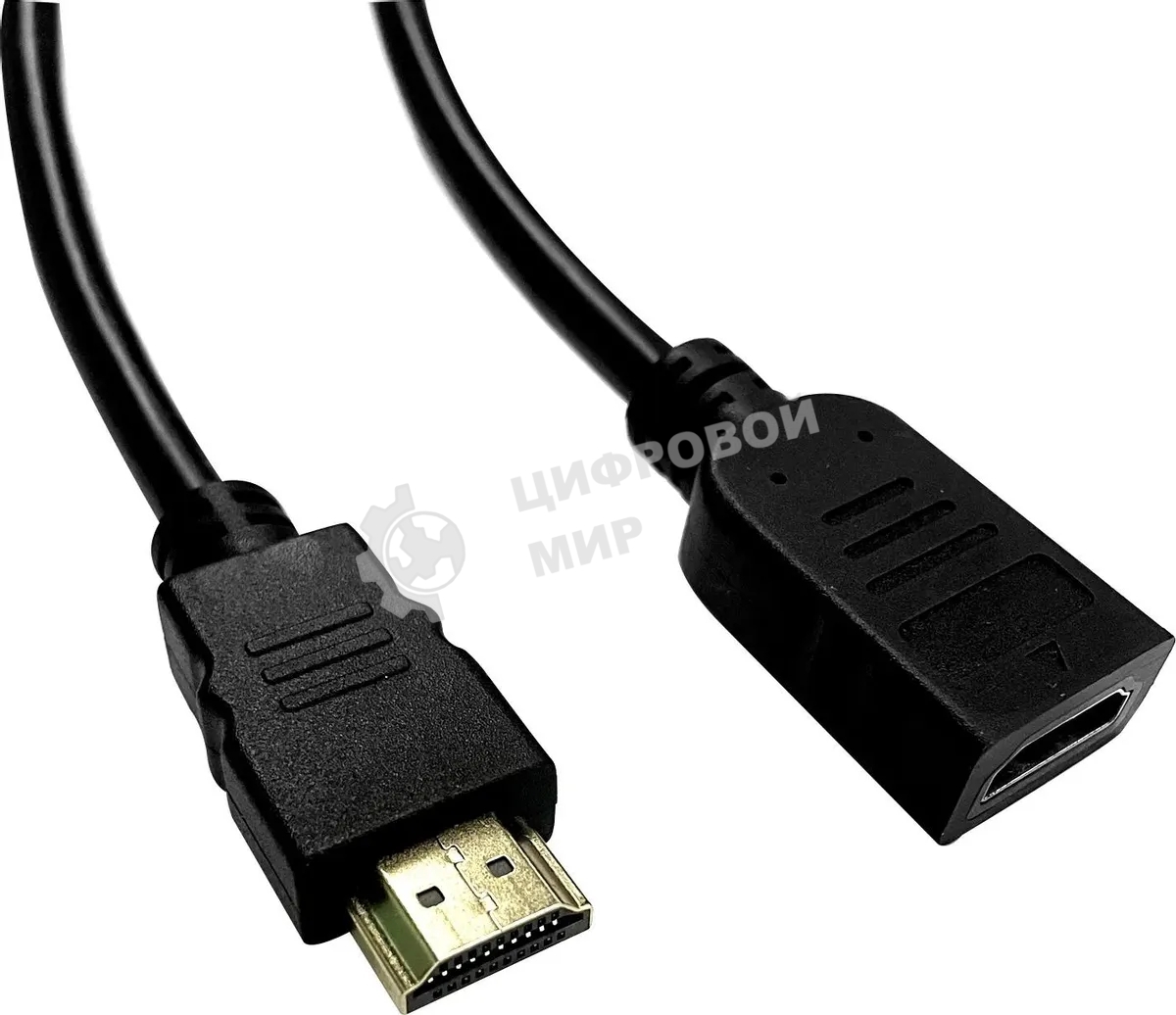 Кабель-удлинитель аудио-видео Buro HDMI (m)/HDMI (f) 2м. позолоч.конт. черный