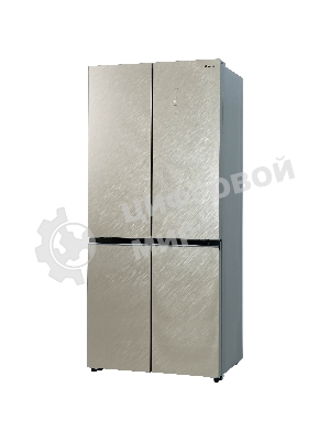Холодильник Бирюса CD 496 TGG текстурированное бежевое стекло трехкамерный 334/162л морозилка снизу, No Frost, Side by Side
