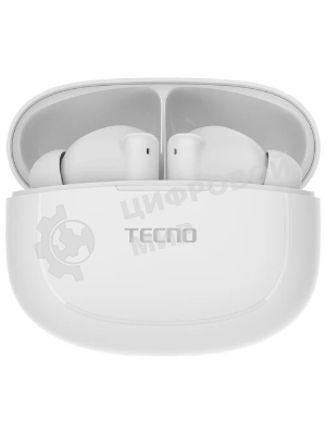 Наушники TWS Tecno Buds 4 Air белый, внутриканальные, Bluetooth, до 6 ч