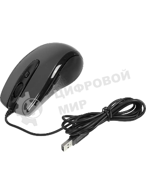 Мышь проводная A4Tech N-708X серый глянец/черный, 1600 dpi, USB, кнопки - 6