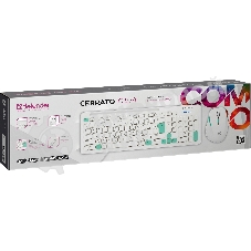 Комплект клавиатура+мышь Defender Cerrato C-978 беспроводной, USB, 1600 DPI, белый/голубой