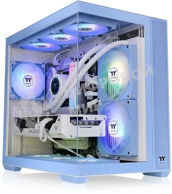 Компьютерный корпус Thermaltake View 380 TG ARGB синий без БП ATX 6x120мм 2x140мм 1x200мм 2xUSB3.0 audio bott PSU