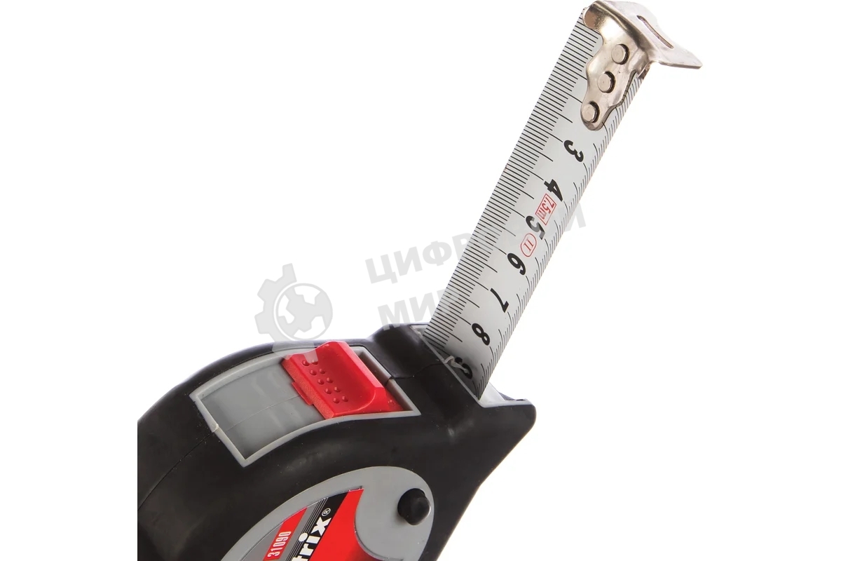 Рулетка Matrix Continuous fixation, 7,5 м х 25 мм, обрезиненный корпус, плавная фиксация