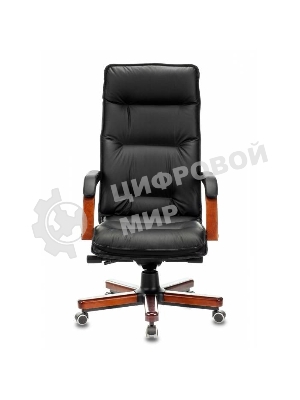 Кресло Бюрократ T-9927WALNUT/BLACK черный, кожа