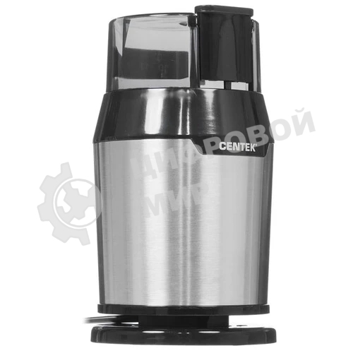 Кофемолка Centek CT-1362 (сталь) 200Вт, 60гр, стальн стакан, стальн чаша, прозрачная крышка
