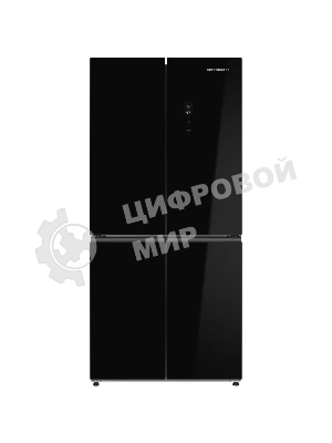 Холодильник Kuppersberg NFFD 186 BG черное стекло трехкамерный 303/172л морозилка сбоку, No Frost, Side by Side