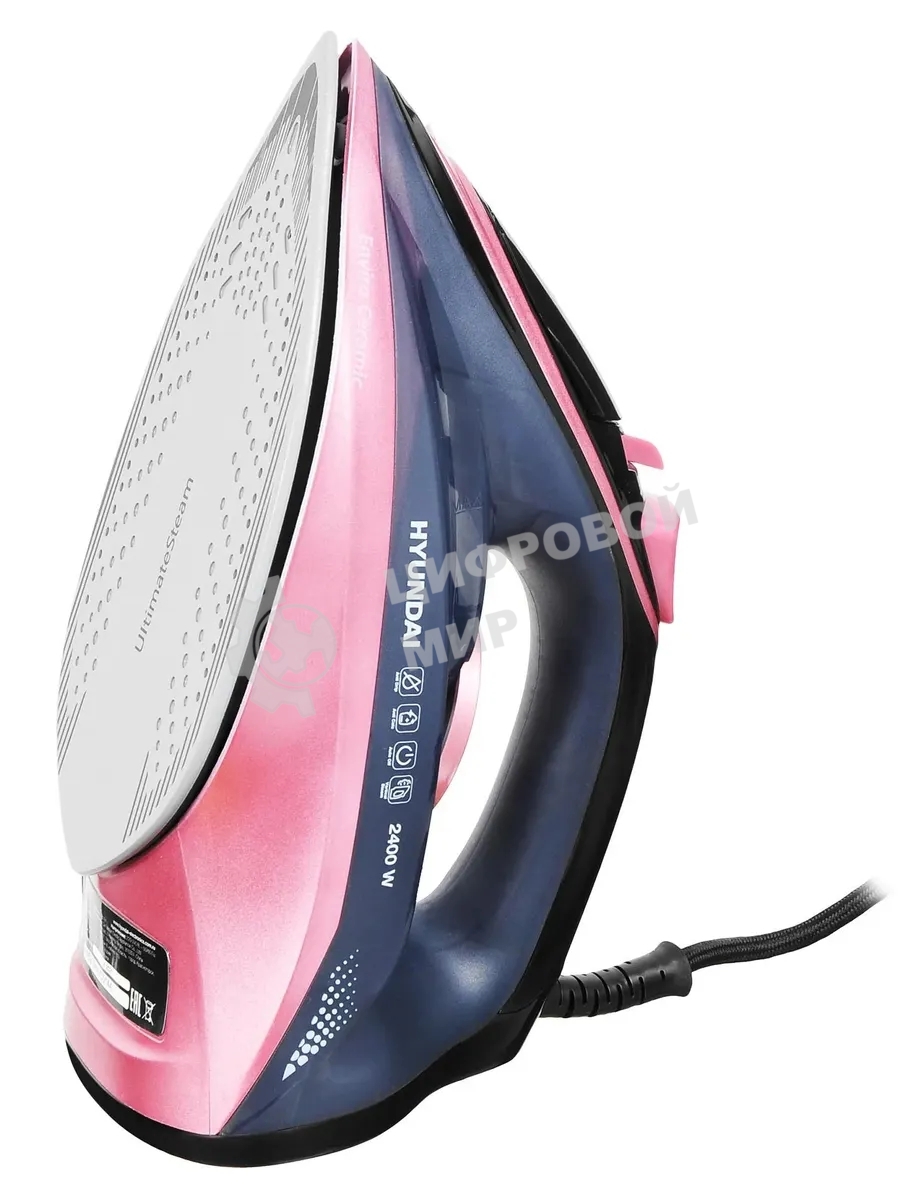 Утюг Hyundai H-SI01623 2400 Вт черный/розовый