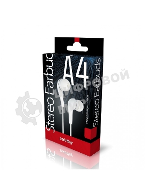 Проводные наушники Smartbuy A4 белый, внутриканальные, Jack 3.5 мм