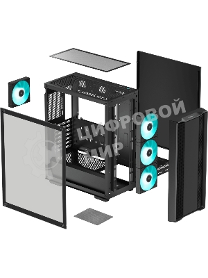 Компьютерный корпус MidiTower Deepcool CC560 A-RGB черный (ATX, без БП, ARGB, USB3.2 Type-A+USB 2.0 Type-A) (R-CC560-BKTAA4-G-2)