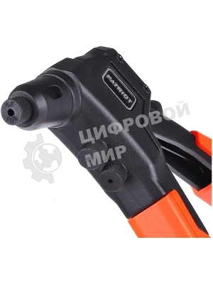 Заклепочник PATRIOT RP 200, услиленный литой корпус, Cr-Mo 3x-сегментный цанговый зажим, компактный, подпружинен.рукоятки, набор заклепок (по 15шт х 2,4-3,2-4,0-4,8 мм)