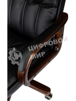 Кресло Бюрократ T-9932W-LOW-Eco черный, экокожа