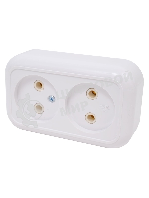Розетка 2-м Кунцево ОП Валентина 10А IP20 РА10-382 бел. 5416