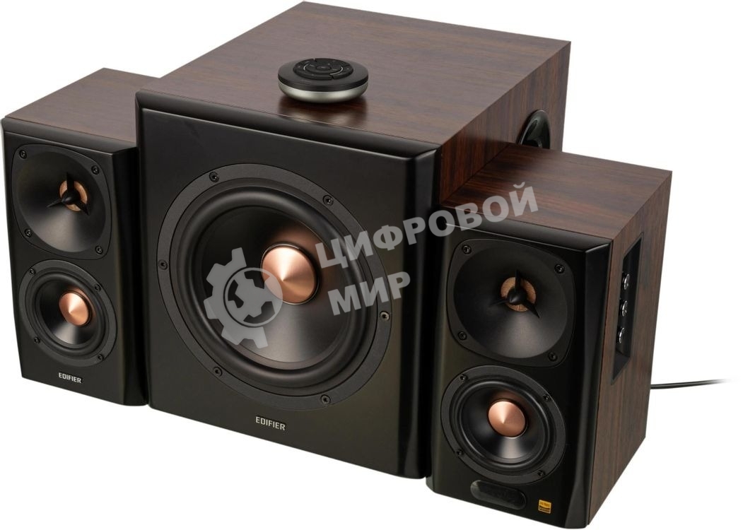 Колонки Edifier S360DB Brown (2.1,70W RMS, дерево, Bluetooth 4.1,ДУ)