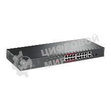 Коммутатор TP-Link TL-SL1218MP, 16×100 Мбит/с PoE+ + 2×1 Гбит/с Combo Uplink, неуправляемый