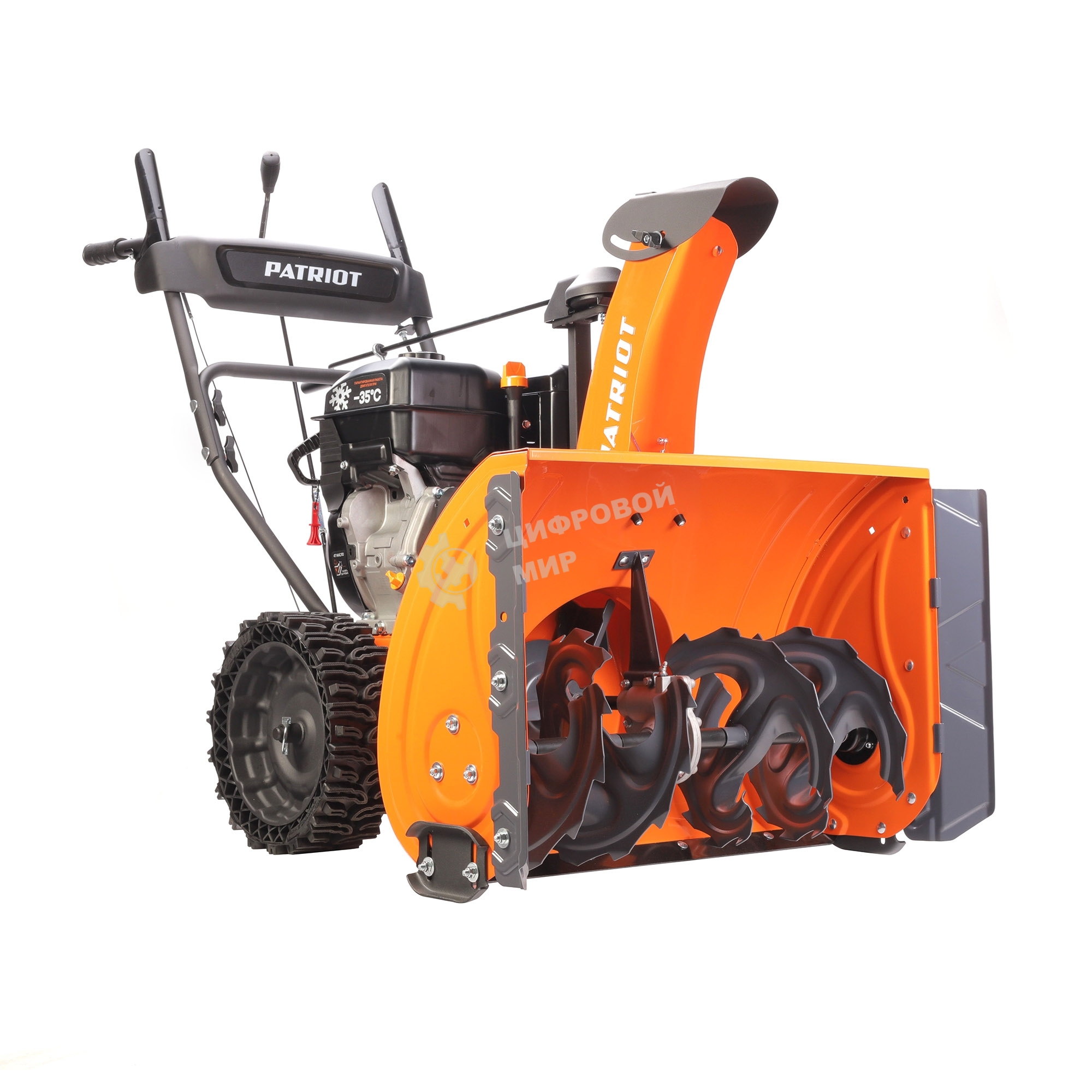 Снегоуборщик PATRIOT PRO 11 KX (коммунально-хозяйственный); 11 л.с., усиленный редуктор, безвоздушные колеса WE3, антиадгезионное покрытие ковша и желоба.