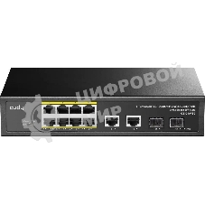 Коммутатор Cudy GS1010PS2, 8×1 Гбит/с, 2×1 Гбит/с Combo (RJ-45/SFP), 2×1 Гбит/с SFP