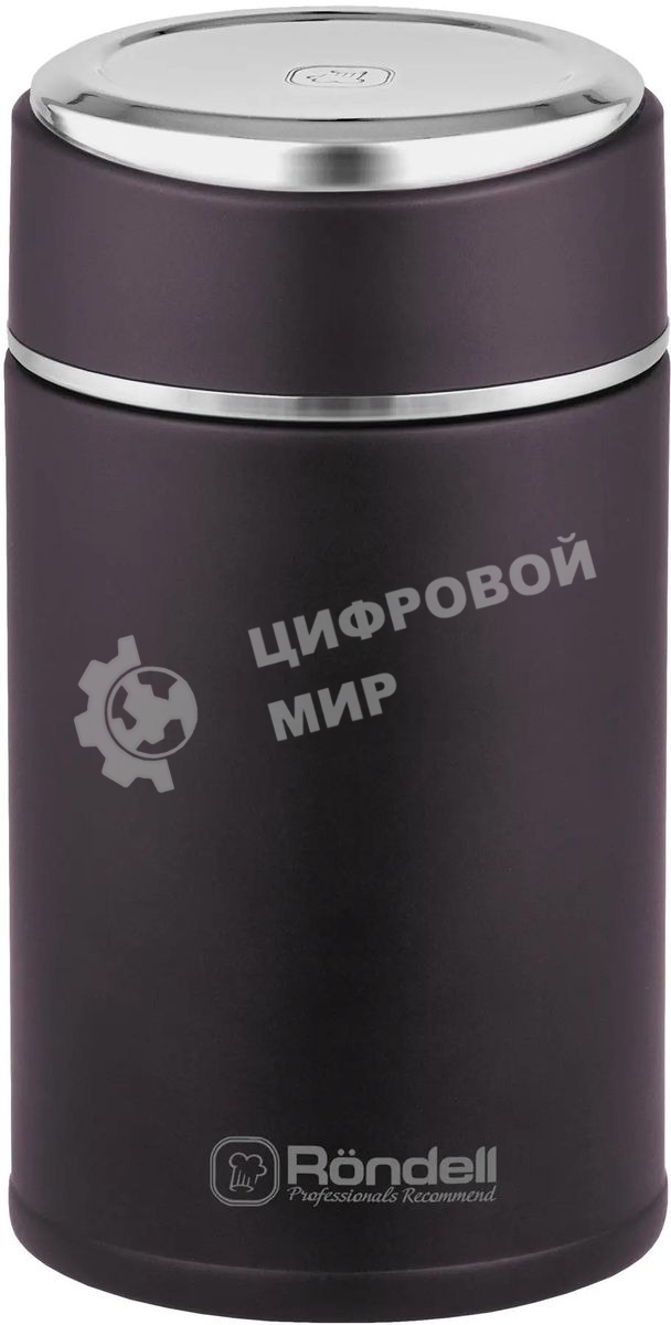 Термос для еды Rondell Tierno RDS-1661 0.7 л. бордовый с чехлом картонная коробка