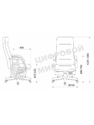 Кресло Бюрократ T-9927WALNUT/BLACK черный, кожа