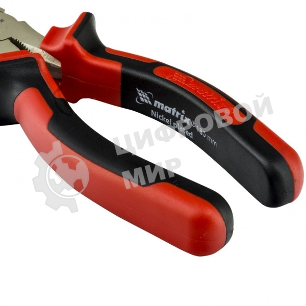 Длинногубцы Matrix 17422 NICKEL 180 мм, изогнутые никелированные, двухкомпонентные рукоятки