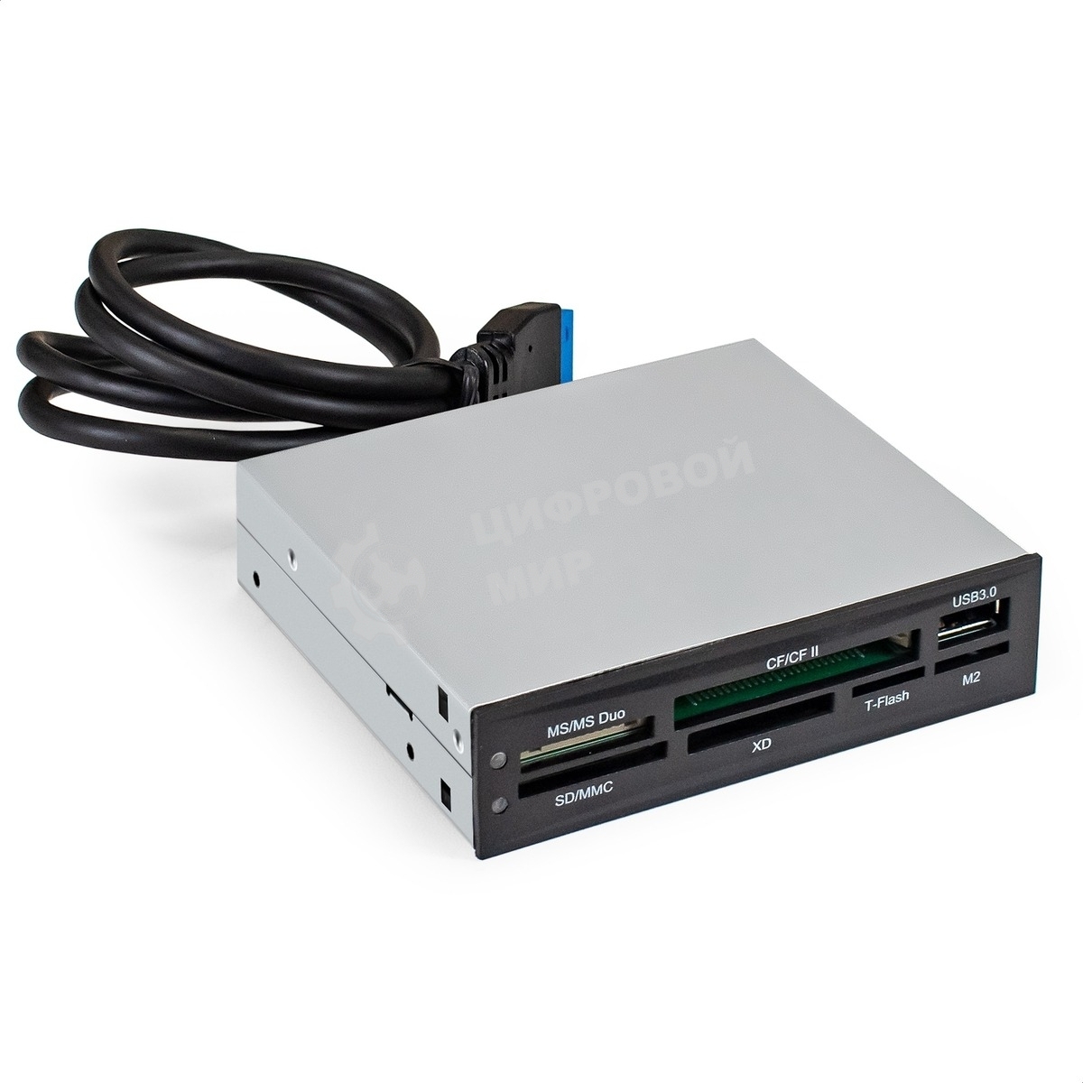 Кард-ридер ExeGate CR-611U3/черный/SD/SDHC/SDXC/MMC/microSD/T-Flash/CF/MS/MS micro/XD/USB 3.0/металл/пластик