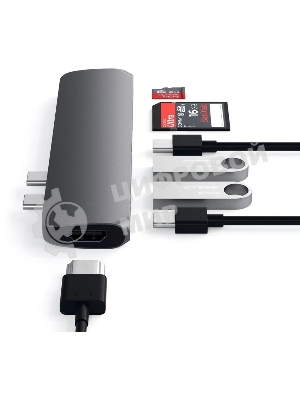 Док-станция Satechi ST-CMBPM, USB Type-C, HDMI/Thunderbolt 3/USB Type-C/SD/microSD/USB 3.0, USB