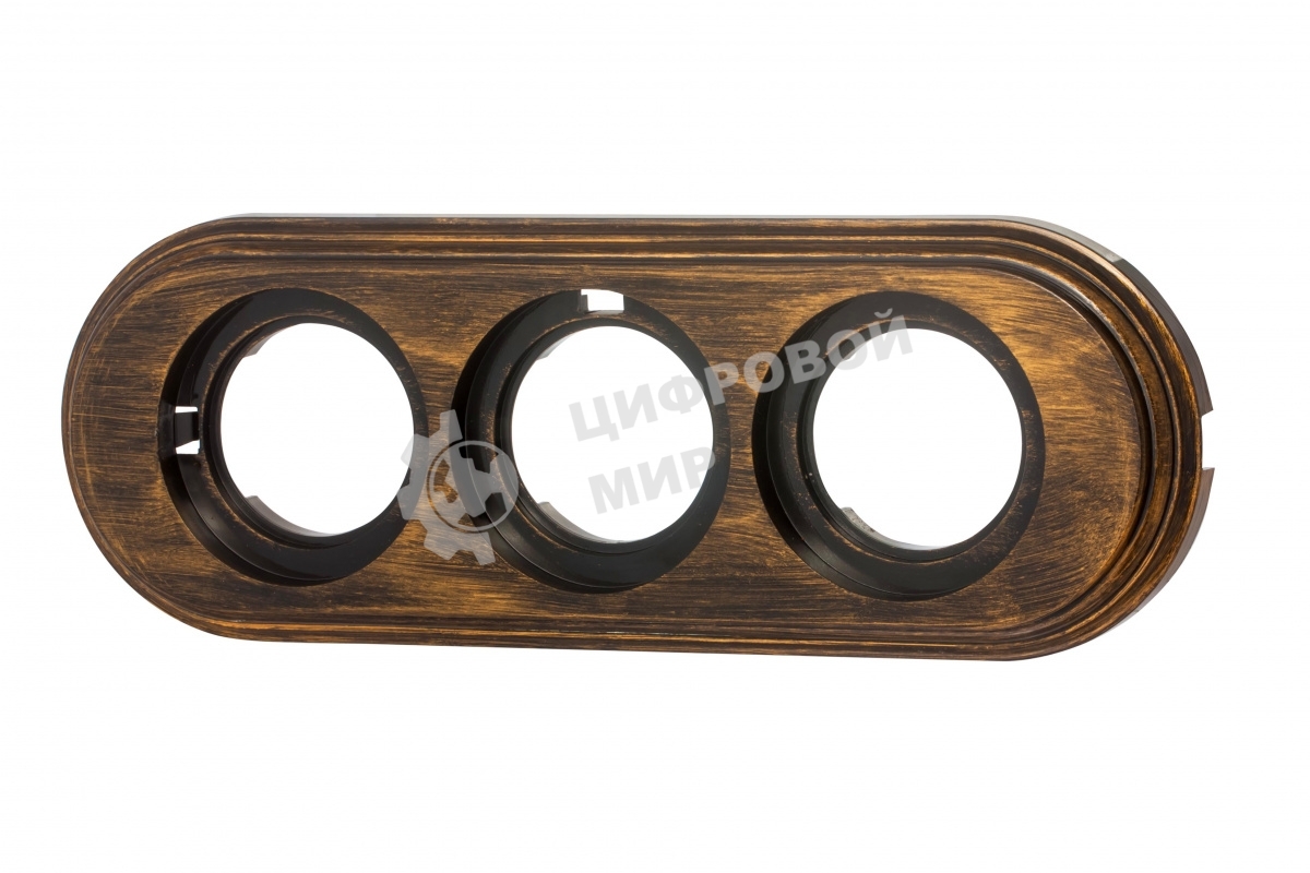 Рамка Bironi BF1-630-25 3-х постовая ретро пластик бронза