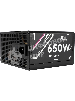Блок питания Thermalright, 650W 80+ Bronze (ATX, 3.0, Full modular, 1x24(20+4)pin, 2xCPU 8(4+4)pin, 4xPCIe*2 8(6+2)pin, 3xSATA3, 3xMOLEX4pin, Active, 120x120мм, 150x140x86mm, APFC, черный)