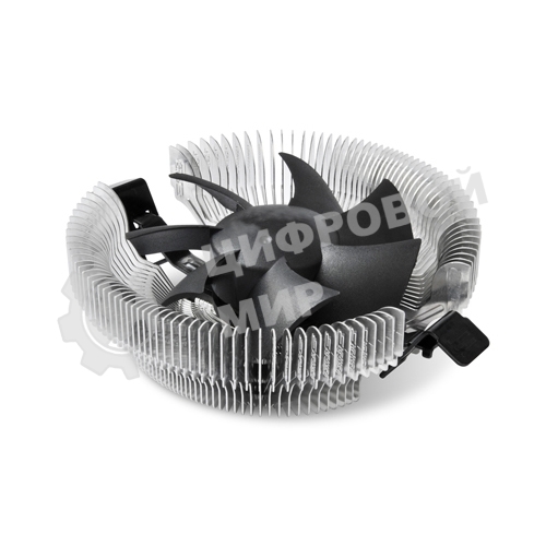 Кулер для процессора Crown CM-80 v2 серебристый/черный, 75 мм, алюминий, 2200 об/мин, 22 дБ, 3 pin, 65 Вт, 42 мм