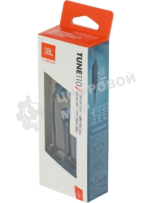 Проводные наушники JBL Tune 110 синий, внутриканальные, Jack 3.5 мм