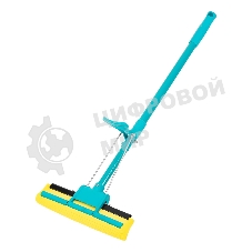 Швабра отжимная Home Palisad 110 см, губка PVA 26х5,5х6 см, телескопическая рукоятка, бирюзовая