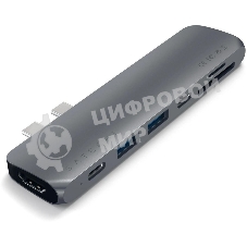 Док-станция Satechi ST-CMBPM, USB Type-C, HDMI/Thunderbolt 3/USB Type-C/SD/microSD/USB 3.0, USB