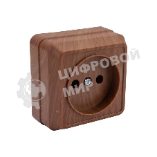 Розетка 1-м ОП Октава 10А IP20 без заземл. дуб IEK ERO10-K04-10-DC