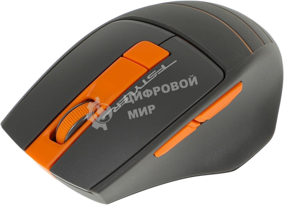 Мышь беспроводная A4Tech Fstyler FG30S серый/оранжевый, 2000 dpi, радиоканал, USB, кнопки - 6