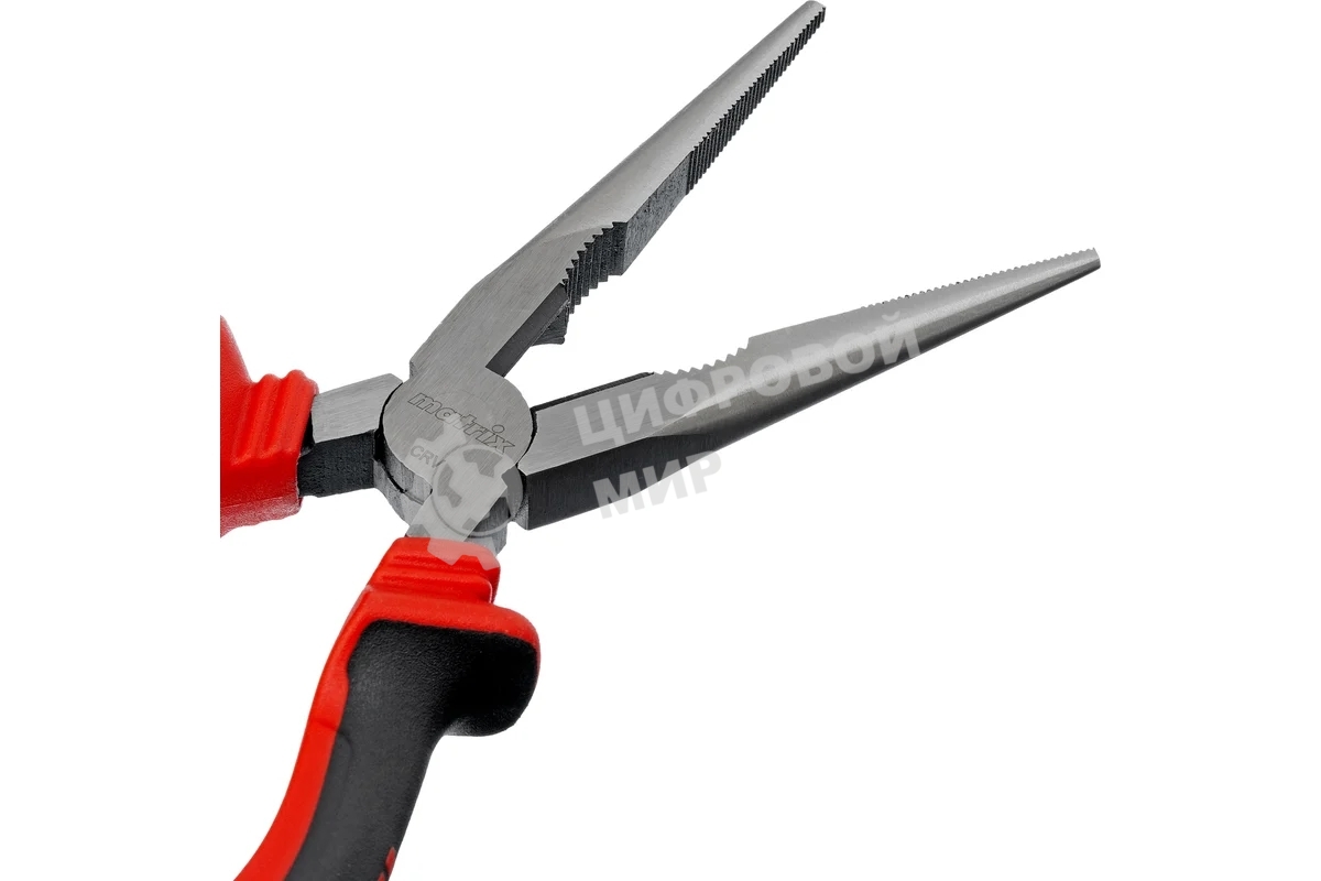 Длинногубцы прямые Matrix 17311, 200 мм, хром-ванадий, двухкомпонентные рукоятки