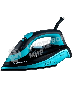 Утюг BRAYER BR4019 голубой/черный, 2400 Вт, 25 г/мин, 140 г/мин, 320 мл