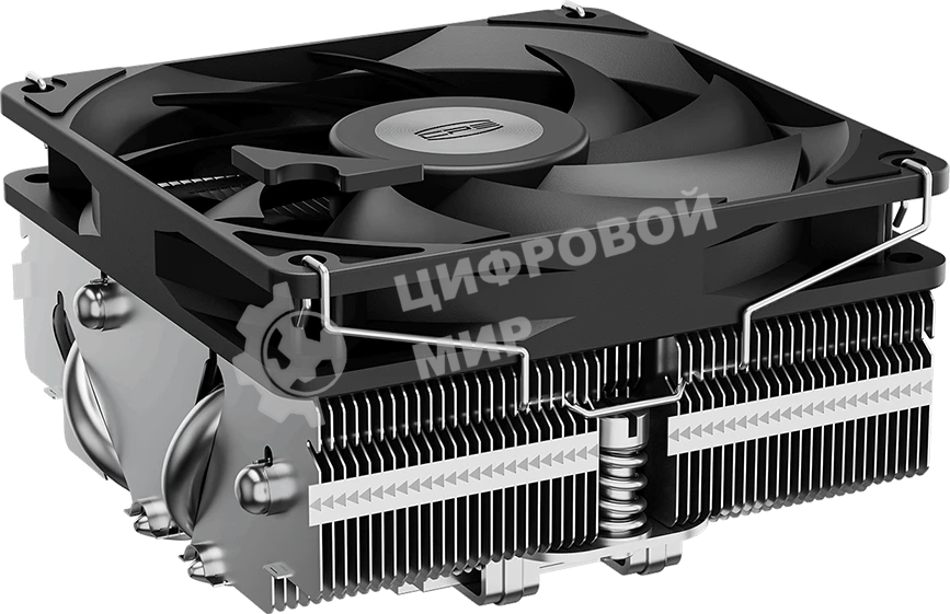Кулер для процессора PCCooler RC400-53 (125W, 4-pin PWM, 53.5мм, Al/Cu, 4x6мм, 1x92мм, 43CFM, 31.2dBA, 2700RPM, S: 1851/1700/1200/20XX/115X, AM5/AM4, silver, black)