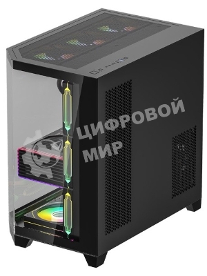 Компьютерный корпус Formula V Line Crystal Z6 Black, ATX, Left & Front & Bevel side Tempered Glass, TYPE-C*1, USB3.0*2