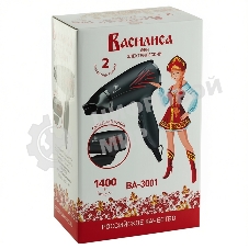 Фен Василиса ВА-3001 черный/красный, 1400 Вт, компактный