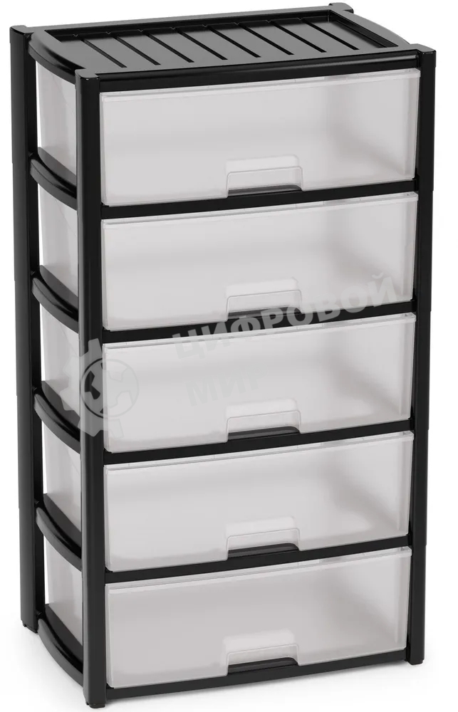 Комод Альтернатива М8764 Колорит 5 секций. широкий черный