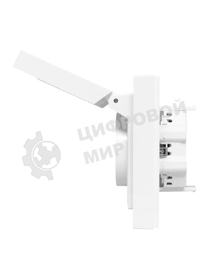 Розетка 2-м EKF UP1-SOW-211-44 СП Эпика 16А IP44 с заземл. защ. шторки с рамкой с крышками механизм бел.