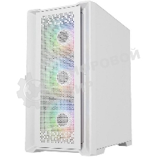 Компьютерный корпус Powercase ByteFlow Micro White, Tempered Glass, 4х 120мм ARGb fans, ARGb HUB, белый, mATX (CAMBFW-A4)