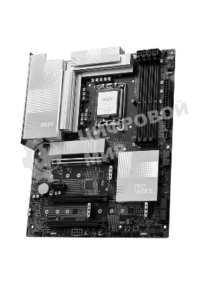 Материнская плата MSI PRO Z890-P WIFI, LGA 1851, Intel Z890, 4xDDR5, 4xSATA, 4xM.2, 1xPCIe 5.0 x16, 2xPCIe 4.0 x4, 1xPCIe 3.0 x1, 1xHDMI, 1xDP, 1xUSB-C Thunderbolt 4, 1xUSB-C 3.2 Gen 2, 1x 5Gb LAN, 2xUSB-A 3.2 Gen 1, 1xUSB-A 3.2 Gen 2, 4xUSB-A 2.0, 3x3.5 мм, 7.1, ATX