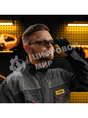 Очки защитные Denzel открытые, поликарбонатные, дымчатая линза